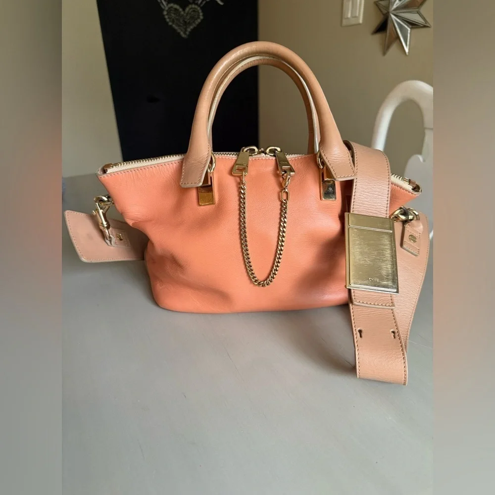 Authentic Chloe Baylee two tone medium shoulder/crossbody purse w/ Chloe wallet